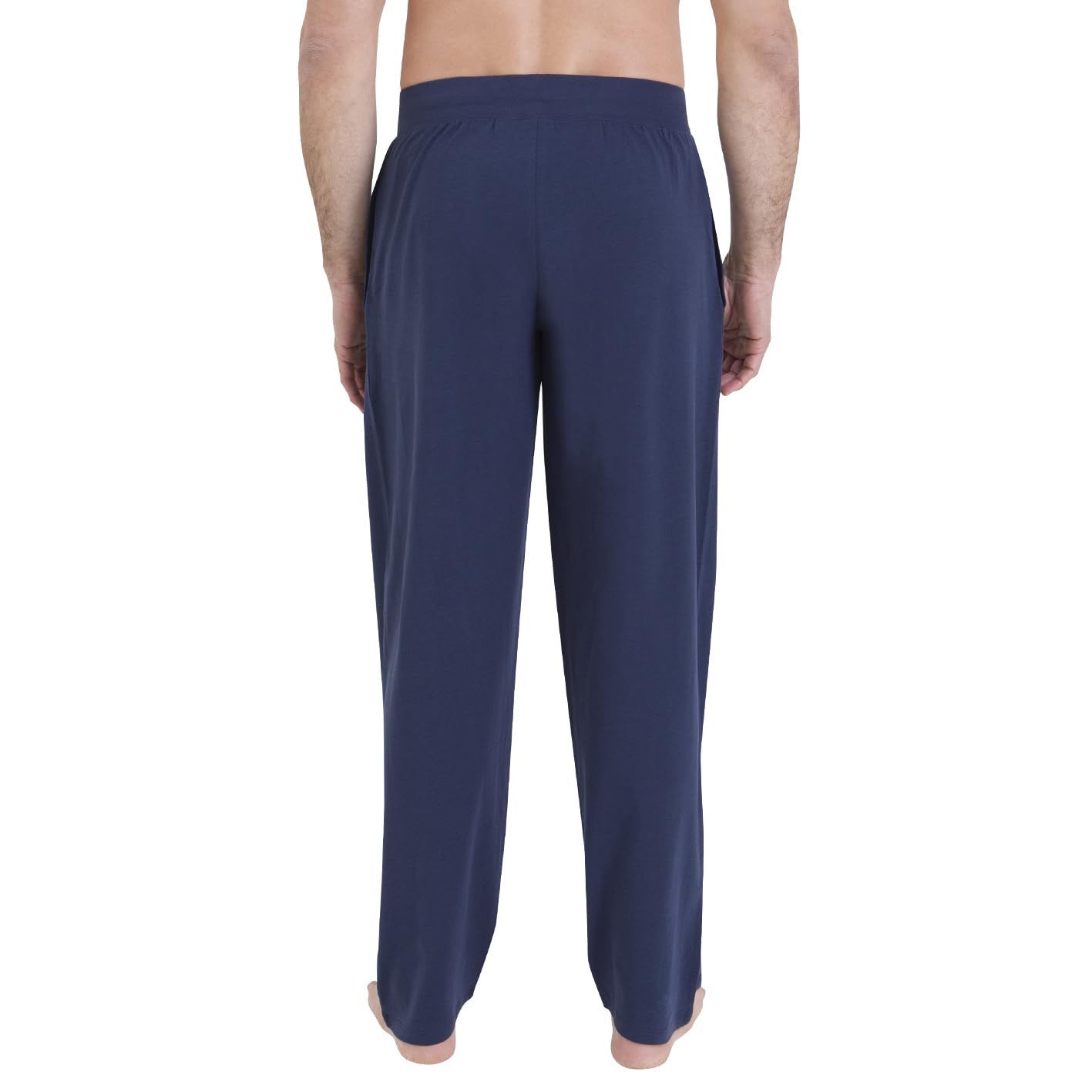 Athena - Męska długa piżama, szykowna bielizna nocna - 100% bawełna organiczna - koszulka z długim rękawem z kołnierzem tunezyjskim + spodnie - Etykiety Oeko-Tex® Standard 100 i GOTS, Granatowy top+