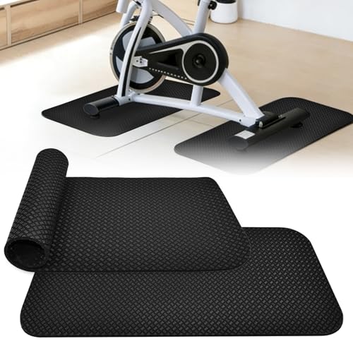 ASOUUNLD 2 Piezas Alfombrilla Protectora para El Suelo Fitness, 60 x 30CM Alfombra Rodillo Bicicleta para Cinta de Correr Protector de Suelo de Gimnasio para Bancos de Pesas/Elípticas