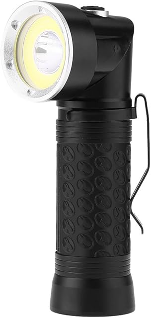 Portable Handheld Bright Flashlight,T6+COB LED Torch,90°Foldable Magnetic Tail,4 Mode Glare/White/Red/Flash,Hiking,Camping,Emergency,Inspectionh