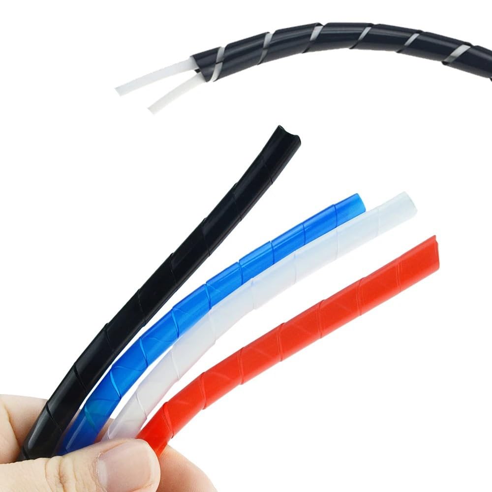Tubo enrollador de Cables, Manguito Flexible for gestión de Cables en Espiral, 2 Metros(White)