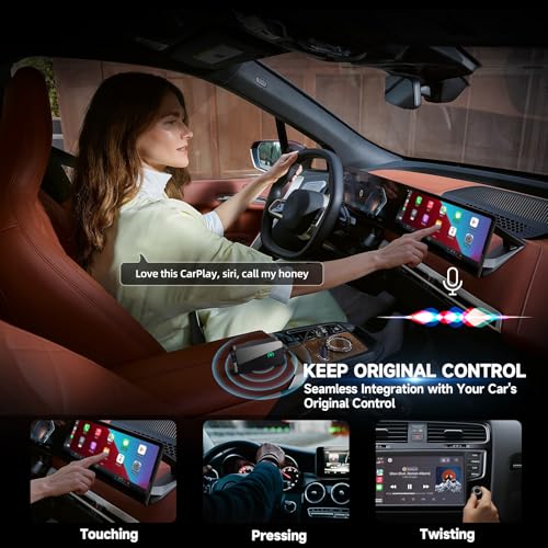 Image of Jemluse Wireless CarPlay Adapter for Apple iPhone - Multi-User Seamless Connection for Convert Wired to Wireless Car Play Adapter - No Latency from iOS 10+ to Screen w /USB C (All Black)