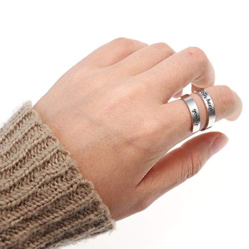Anillo de acero inoxidable Suyi con acabado pulido espejo y grabado de alta precision 2