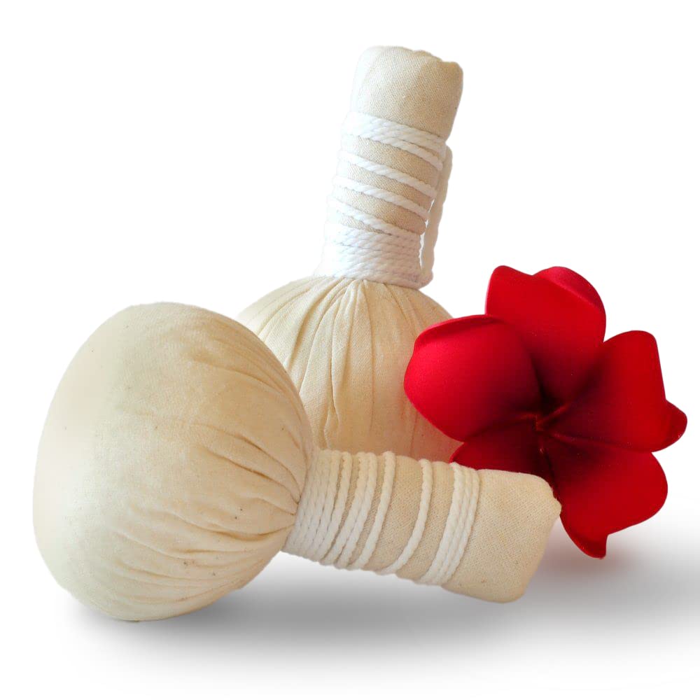 MORWEN HERBAL MASSAGE POTLI, Herbal compress ball (Pack of 2) Deep Tissue Massage, Authentic Ayurveda, 100% Natural, Herbal Compress Ball, Khizi, Thai Massage Potli, professional spa ,Aromatherapy Massage for Home, Spa & Professional Use, 185g each