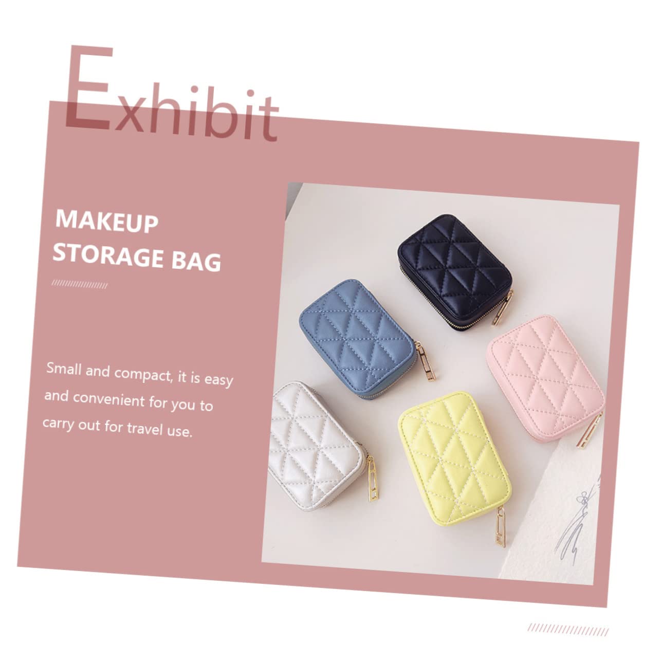 FRCOLOR 3stücke Kleine Kosmetiktasche Mit Spiegel Tragbarer Lippenstift-Organizer Für Make-up Elegantes Design Aufbewahrung Für Lippenstifte Für Damen Und Mädchen Geschenkidee Für