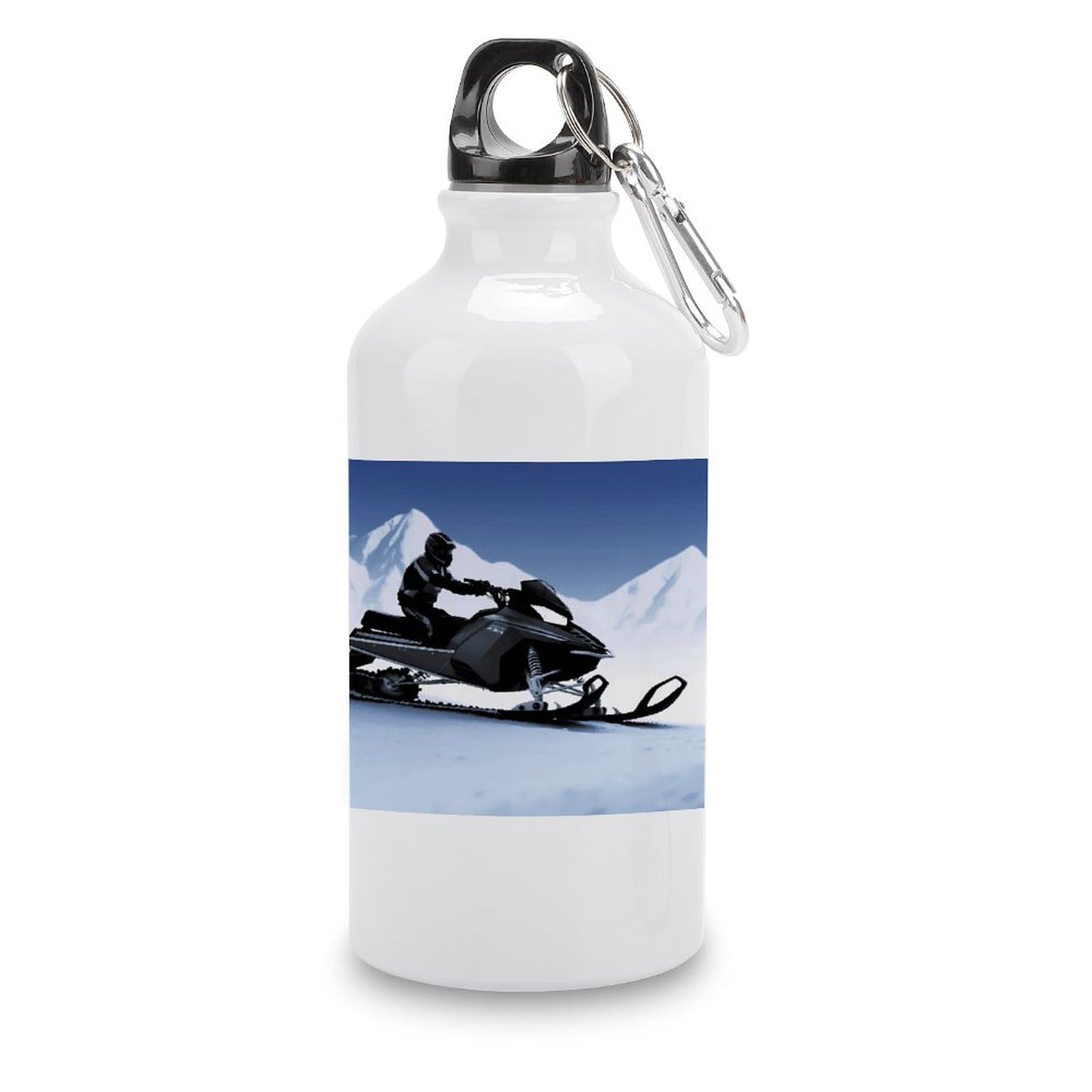 VstaDank Snowmobile Water Bottles Aluminum Sports Water Bottle with Lid&Hook Buckle Fashion Vacuum Insulated Water Bottles Hydration Flask Leak Proof Tumbler Keep Cold&Hot