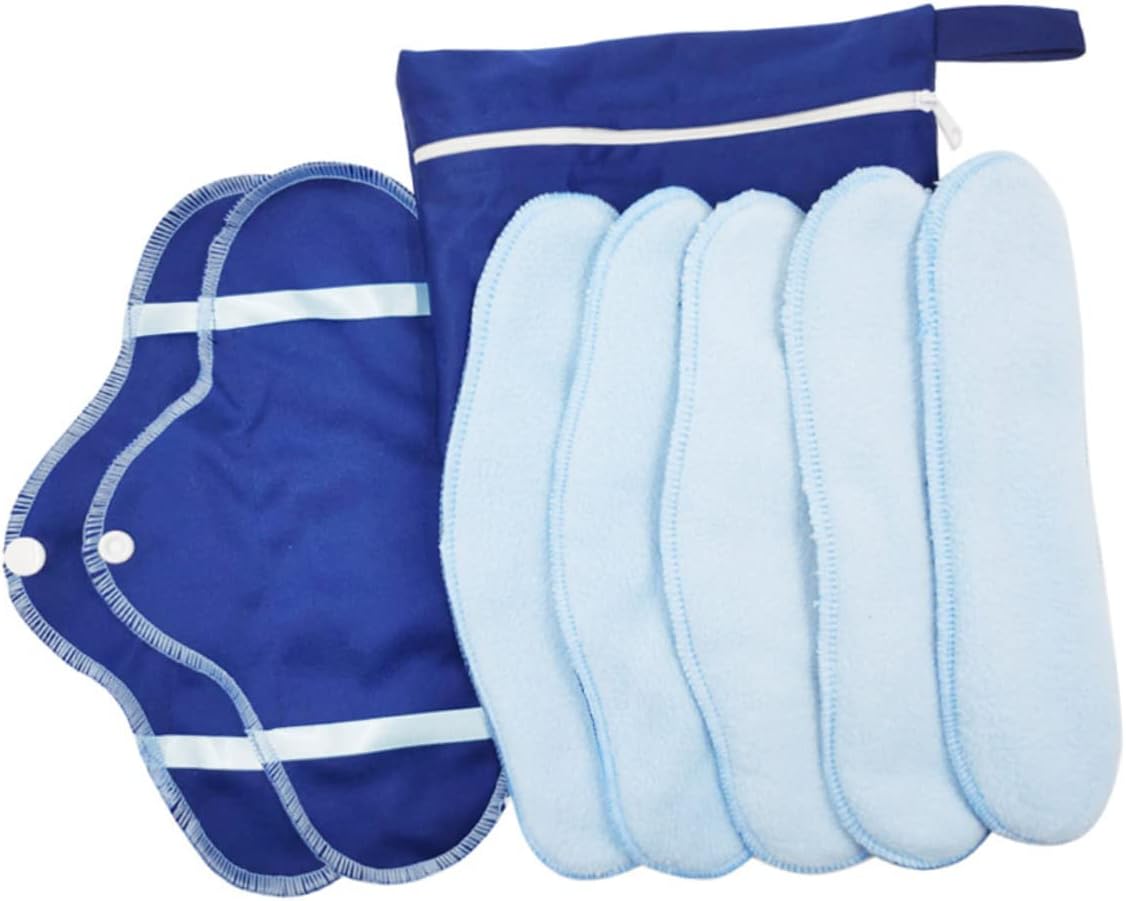 COLLBATH 16pcs Reusable Pads Washable Menstrual Pads Soft Sanitary Towel for Women Portable Foldable Storage Bag