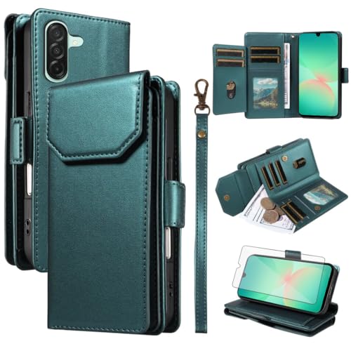 Étui portefeuille Samsung A26 5G Asuwish avec protection écran en verre