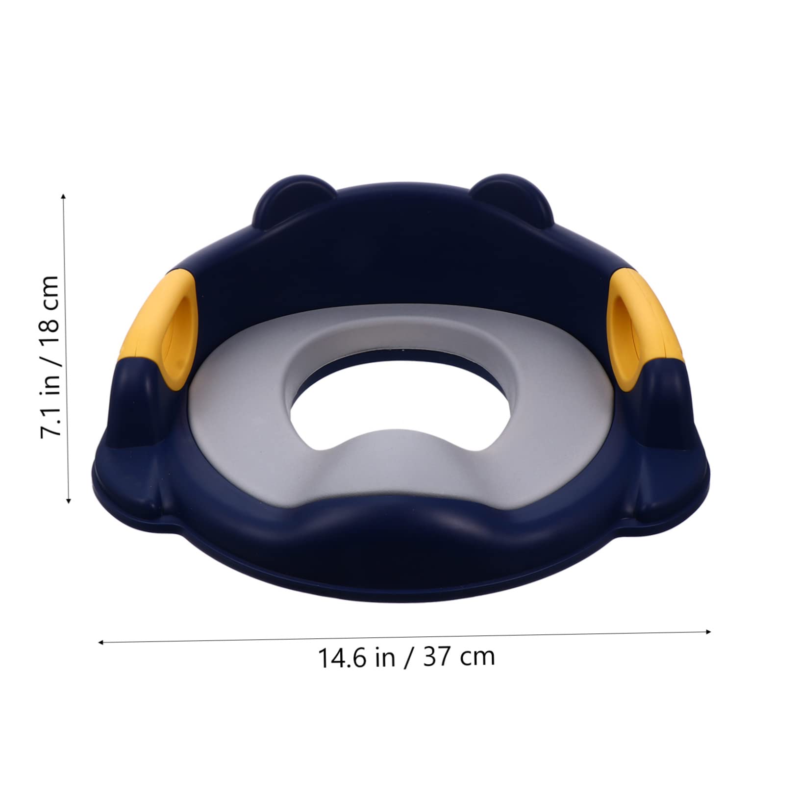 COOLHIYA Boys and Girls Potty Training Seat Baby Toilet Seat Elastic Pu Ring Anti-Slip Surface Bear Backrest Easy Cleaning
