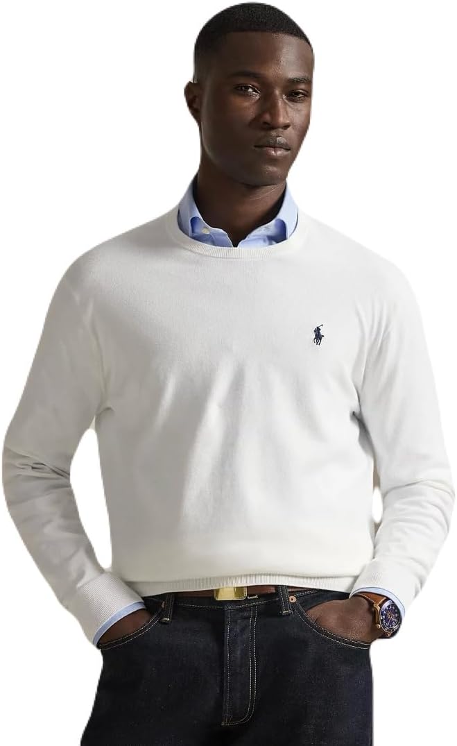 POLO RALPH LAUREN Mens Cotton Crewneck Sweater White x-Large