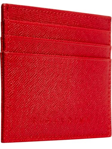 Slim Minimalist Leather Card Wallet For Men & Women - RFID Blocking Leather Card Holder Wallets (Red)3