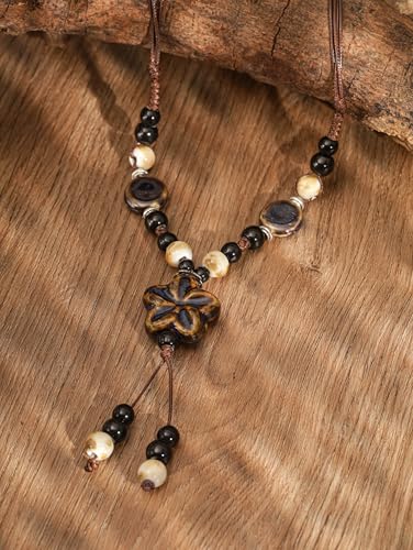 MINACHI Boho Hippie Colorful Ceramic Beads Star Charm Y Necklace, Bohemian Summer Statement Jewelry Gift for Women4