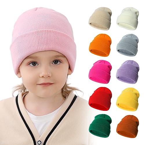 Kids Winter Beanie Hat for Boys Girls, Outdoor Skiing Walking Warm Knit Hat for Kids Toddler Children 2-6 Years Old Army Green4