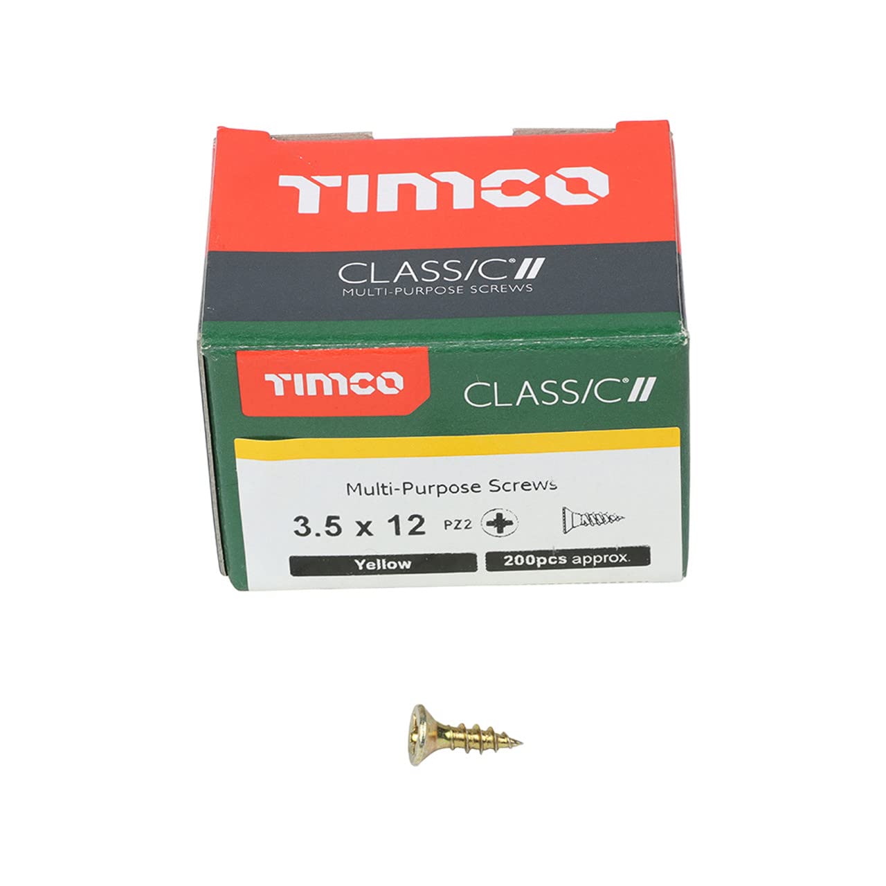 TIMCO Classic Multi-Purpose Screws - PZ - Double Countersunk - 3.5 x 12 - Gold - Box of 200
