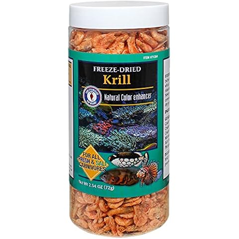 San Francisco Bay Brand Freeze Dried Krill Fish Food - All-Natural, Sustainably Harvested, High Protein Dried Shrimp for Freshwater and Saltwater Carnivores, Koi, Cichlids, Turtles - 2.54 oz (72g) Cover