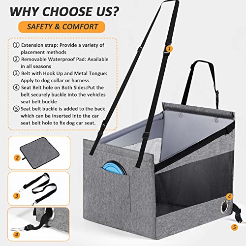 Dog Car Seat for Pet Travel with Waterproof Pad, Half seat Dog Hammock,Harness Hook, Breathable Mesh, and Adjustable… - Image 3