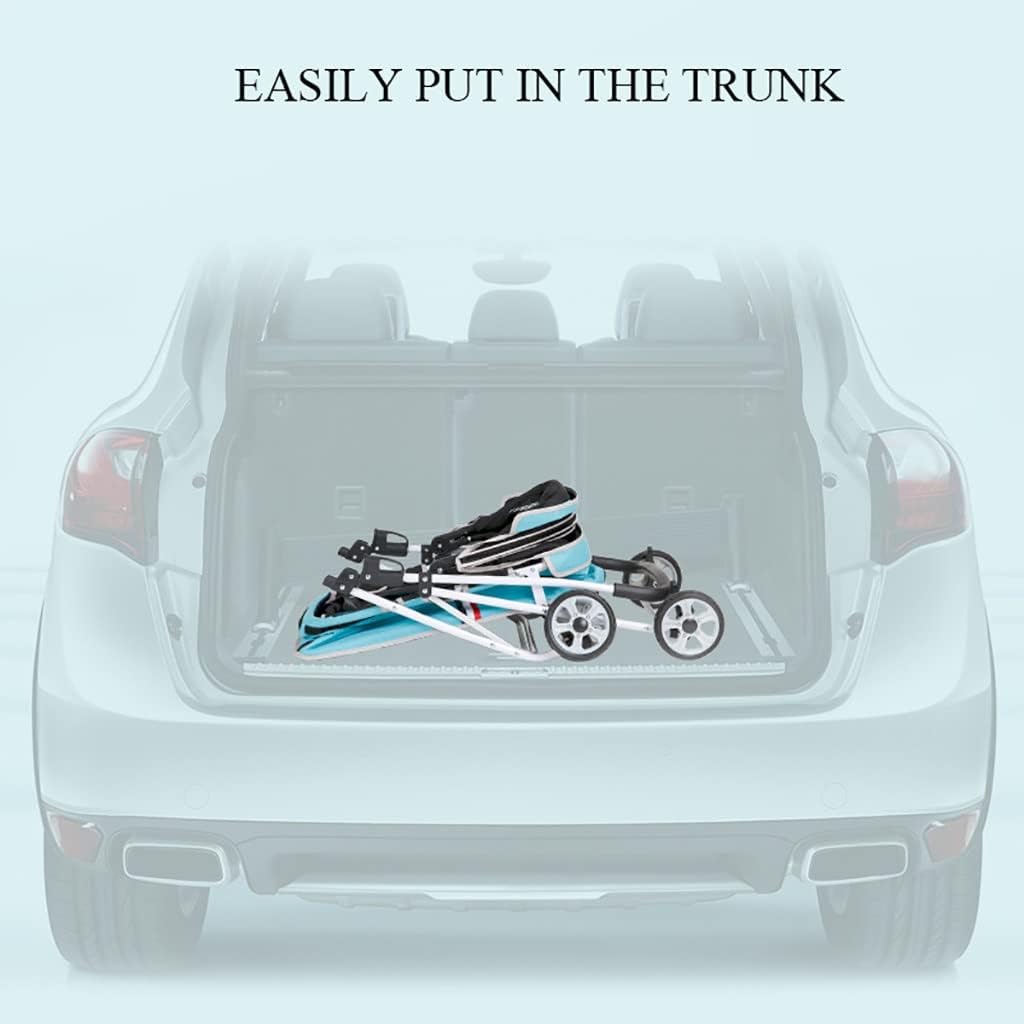 Premium Heavy Duty Pet Stroller for Small Medium Dog Cat 4-Wheel Cat Stroller Foldable Dog Stroller with Suspension System/Link Brake/One-Hand Fold Max. Loading 45 LBS (Black)