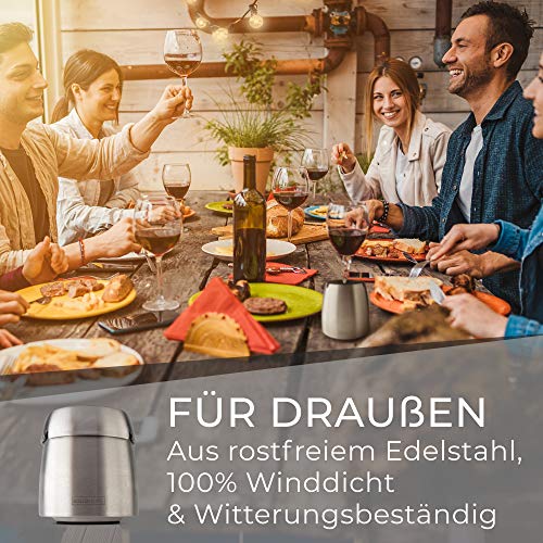 Solidhome XL asbak voor buiten. Asbak met deksel van roestvrij staal voor tuin en binnenshuis. - Image 4