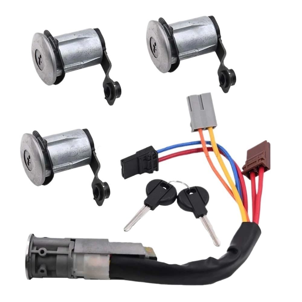 Hzsmyxgs One Color Car Lock Barrel 9170G3 252522 96244156 Compatible With Citroen For Berlingo For Xsara Ignition Barrel Door Lock Cylinders Set With 2Key