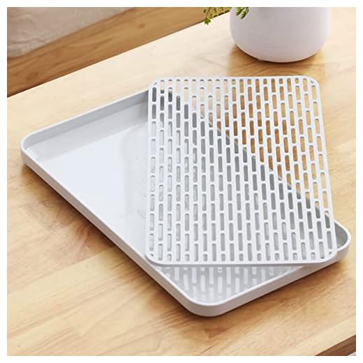 Abtropfschale,Abtropfmatte Abtropfgestell mit Auffangschale,Abtropfgitter Gestell für Geschirr,Abtropfständer Abtropfschale für Küchen Spüle,Multifunktionales Drain Board für Geschirr(31*17cm)