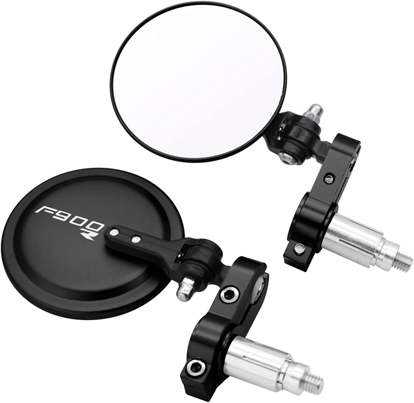 Amazon.com: LHSM Motorcycle Mirrors Round Folding Bar End Side Mirrors ...
