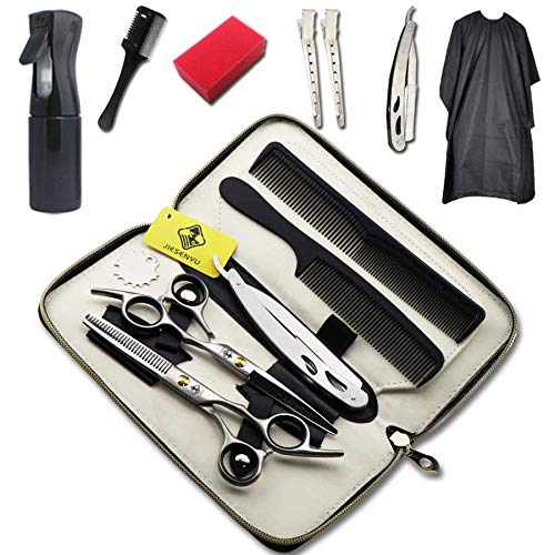 JIESENYU alta gama profesional peluquería 6 pulgadas tijeras de peluquería 440C acero peluquería plata (Set3)