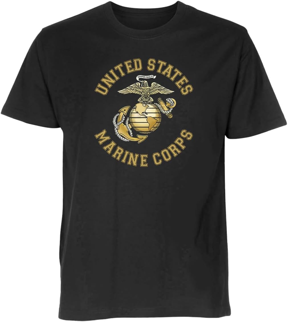 ProTexDruck TextilhandelUSA USMC Gold Elite Unit T-Shirt Polo Shirt