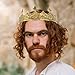 CIEHER King Crown for Men - Baroque Royal Crown (Adjustable Size) Prom Prince Tiara Evil for Birthday Halloween Cosplay Party Decorations, Alexander - Ancient Gold