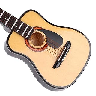 Garosa 15 cm en Bois Miniature Guitare Ornement Mini Instrument de Musique décor Maison de poupée modèle décoration de… – Image 6