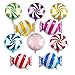 10PCS Sweet Candy Balloon Set Candies Theme Swirl Helium Mylar Foil Balloons Party Birthday Decor Supplies Candy Foil Balloons Spiral Mylar Balloons for Party Decoration