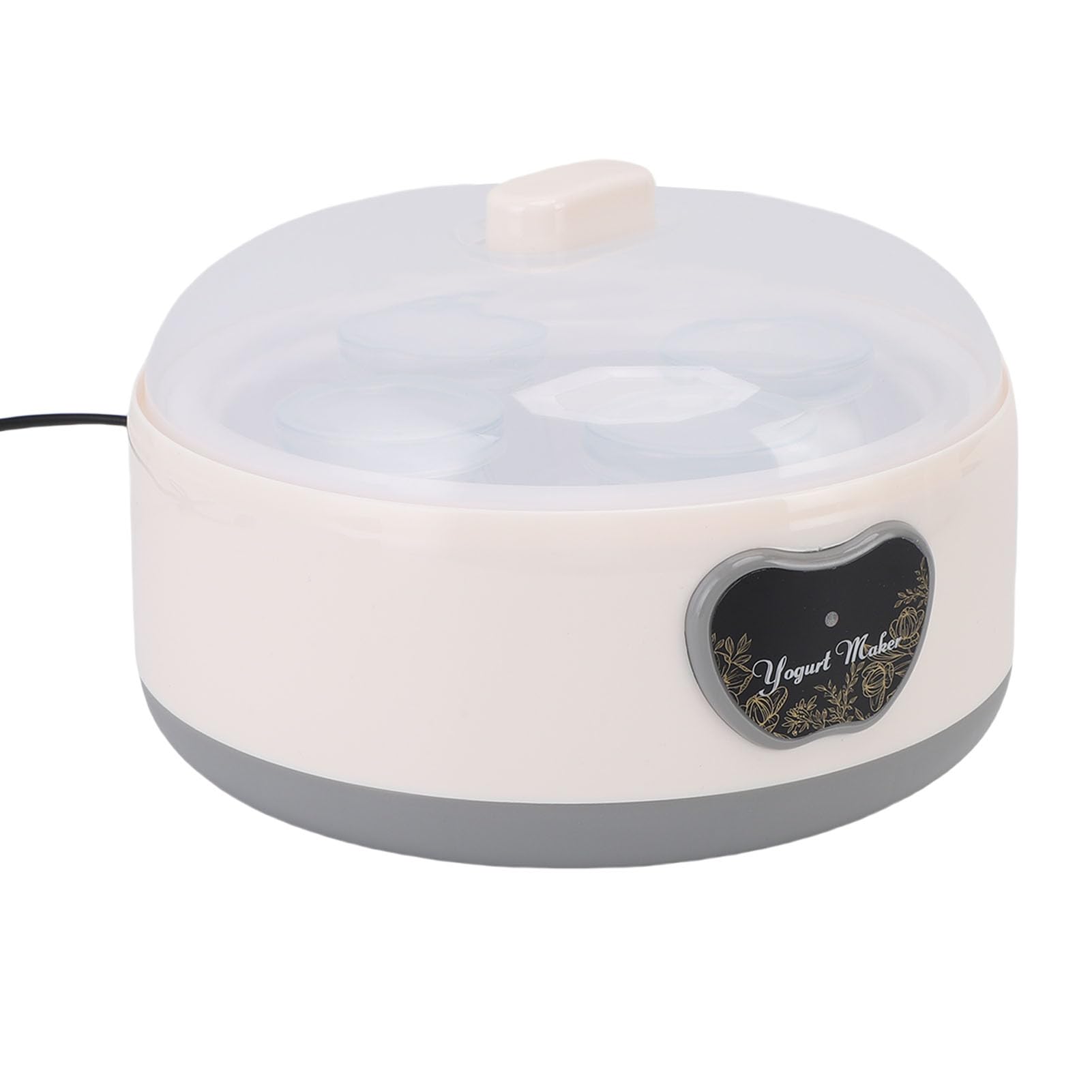 Zunate Yogurtera Automática de Acero Inoxidable, Control Inteligente de Temperatura de 1,2 L con 5 Vasos de Vidrio, Fermentador Multifunción