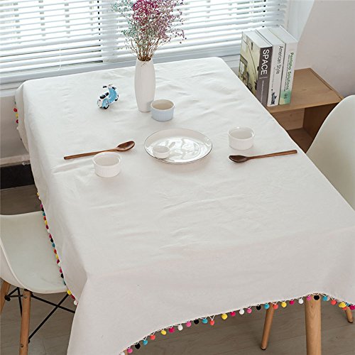 Pingenaneer Manteles Mesa Rectangular - Mantel Antimanchas Blancos - Del Medio Ambiente Conveniente para La Tabla de Cena de la Familia, Tienda De Café, Restaurante Del Hotel (140X250CM)
