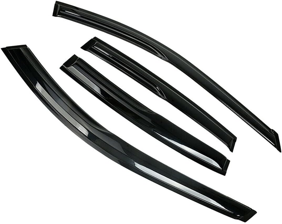 Window Visor Compatible with 2004-2008 Acura TL Sedan Outside Mount Tape-on Rain Guards Side Window Deflector Ventvisor JDM 3D Wavy Wind Deflector Dark Smoke, 4 Pcs SetStyle