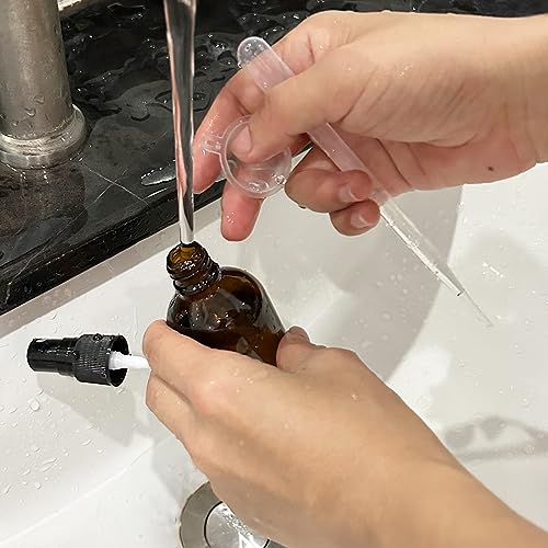 Nutabevr 4 Stück Braun Zerstäuber Sprühflasche, 2x100 ml + 2x50ml Sprühflasche Klein Glas mit trichte und tropferr, Glas Sprayflasche Leer, Sprühflaschen zum Befüllen Tragbares, für Kosmetik Öle