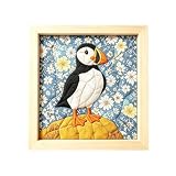 Kinusaiga Stoffkunst Set, 3D Poke Art No‑Sew Mosaik Bild mit Holzrahmen