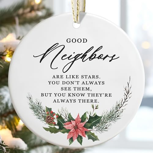 3.5" Ceramic Neighbor Christmas Ornament - Tree Decoration, Gift Idea for Neighbors