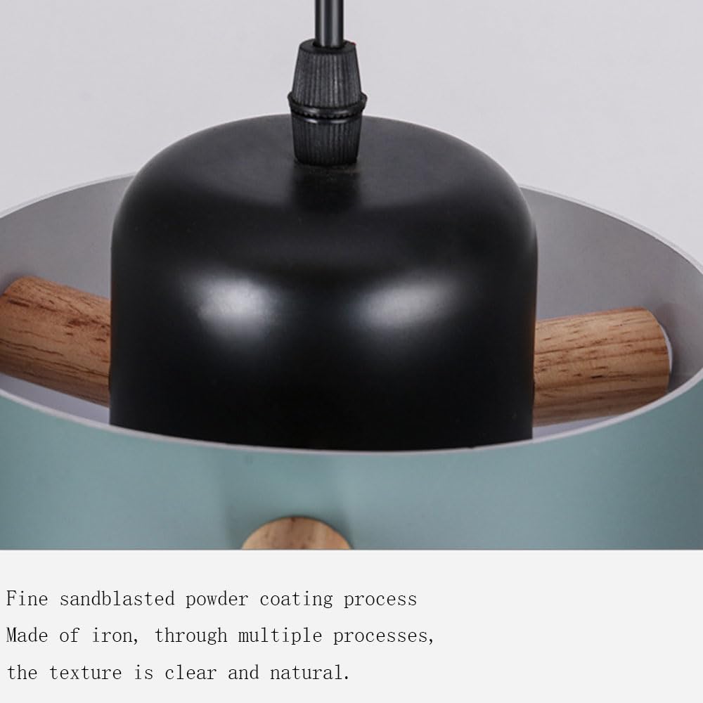 Nordic Wood Art Wisząca Lampa,Kolorowe Światło Wiszące Makaronu E27,Wiszący Sprzęt Prezentacja Prezentacja Latarnia Wisząca Farma,Regulowane Oprawy Oświetleniowe Sufitowe