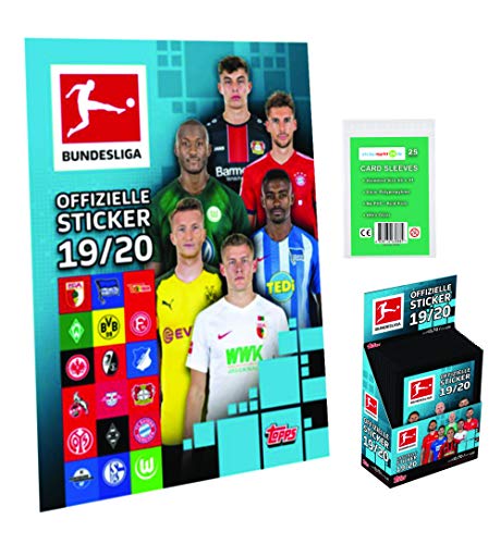 Preisvergleich Produktbild Topps Bundesliga Sticker 2019 / 2020 - Album + 1 Display ( 180 Sammelsticker ) + stickermarkt24de Sleeves