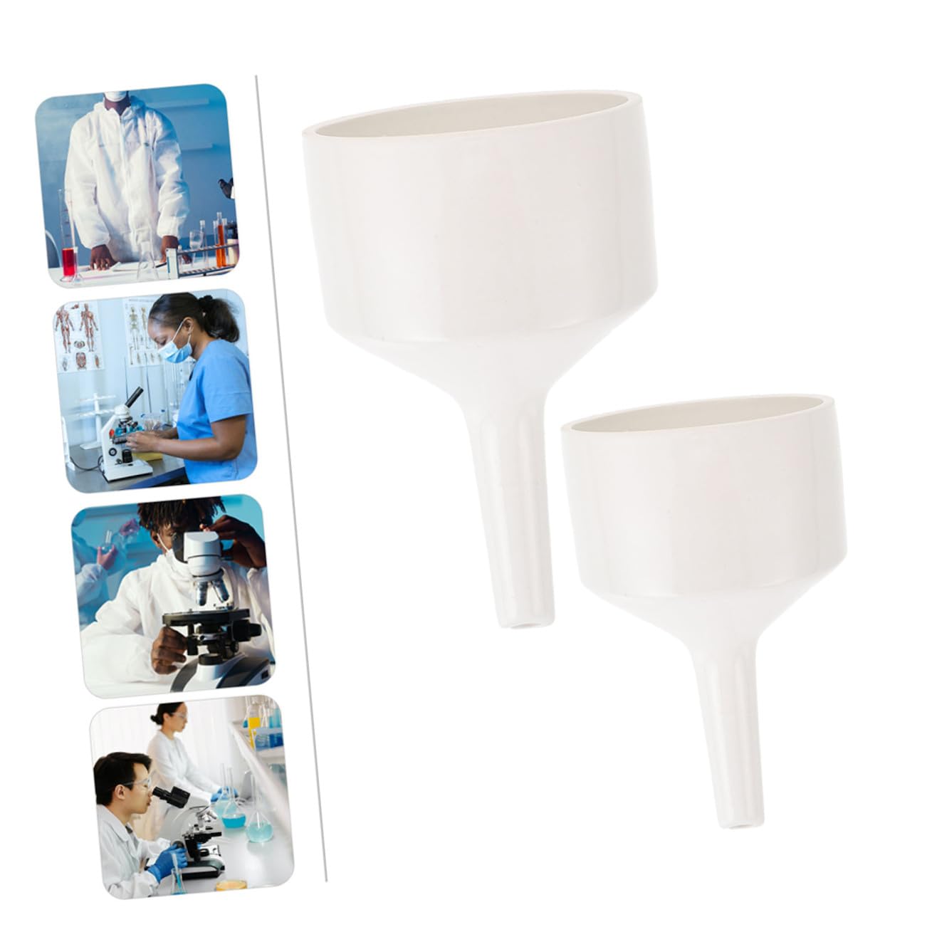 Laborfiltrationstrichter Weiß 2 Stück Keramik Präzises Ausgießen mit Abgeschrägtem Rand und Modernes Design für Studenten und Chemische Experimente