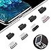 Produktbild AUZOSL 8 Stücke USB C Staubschutz 4 Aluminium + 4 Silikon Type C Schutzkappe Kompatibel mit iPhone 15 Samsung Galaxy S23 Xiaomi Note 11 Pro OnePlus Huawei Mate 60 Schwarz Silber Grau Roségold