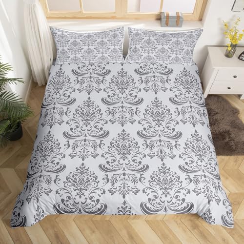 Housse de couette gothique et taies d'oreiller gris clair pour chambre d'enfant - 8