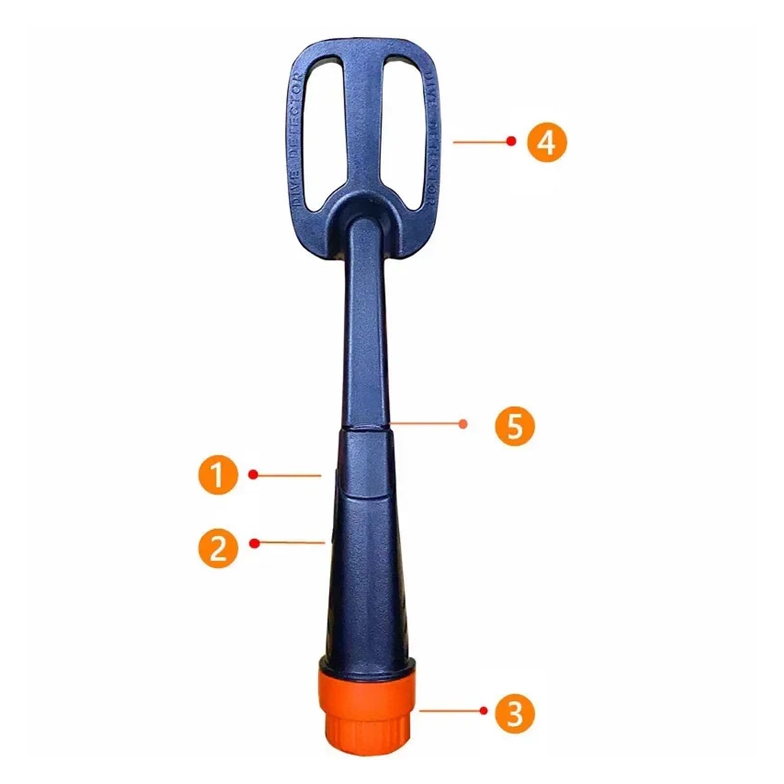 Wykrywacz metali, Podwodny wykrywacz metali Pulse Pinpointer Indukcyjny do nurkowania z wykrywaczem skarbów Wodoodporny ręczny lokalizator dla Złoto Srebro Miedź(ORANGE)