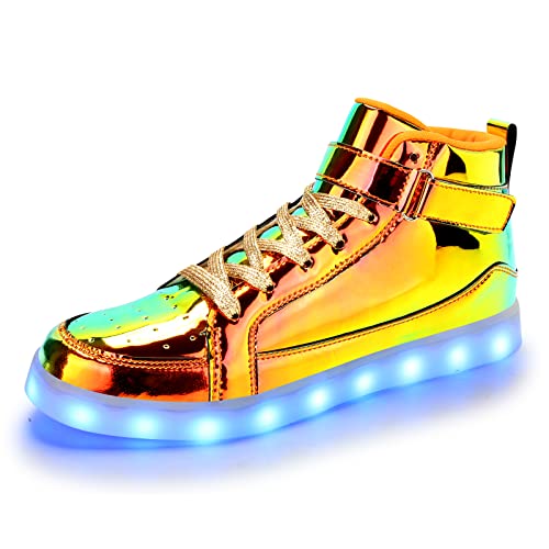 Padgene Women's Men's LED Lights Up Trainers Unisex Luminous Flashing Shoes USB Charging Lace Up Couples Boots Gift for Party Dance Halloween Christmas New Year
