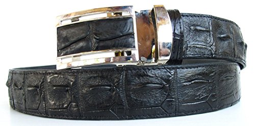Genuine Real Backbone Crocodile Skin Leather Men's Black Belt 48"2