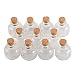 Jarvials 12pcs Fiole en Verre De Bocaux en Verre Transparente avec Bouchon en liège, capacité De Stockage De 10 ML, C'est Juste Une De 9 Modèle Différents (12, 10ml)