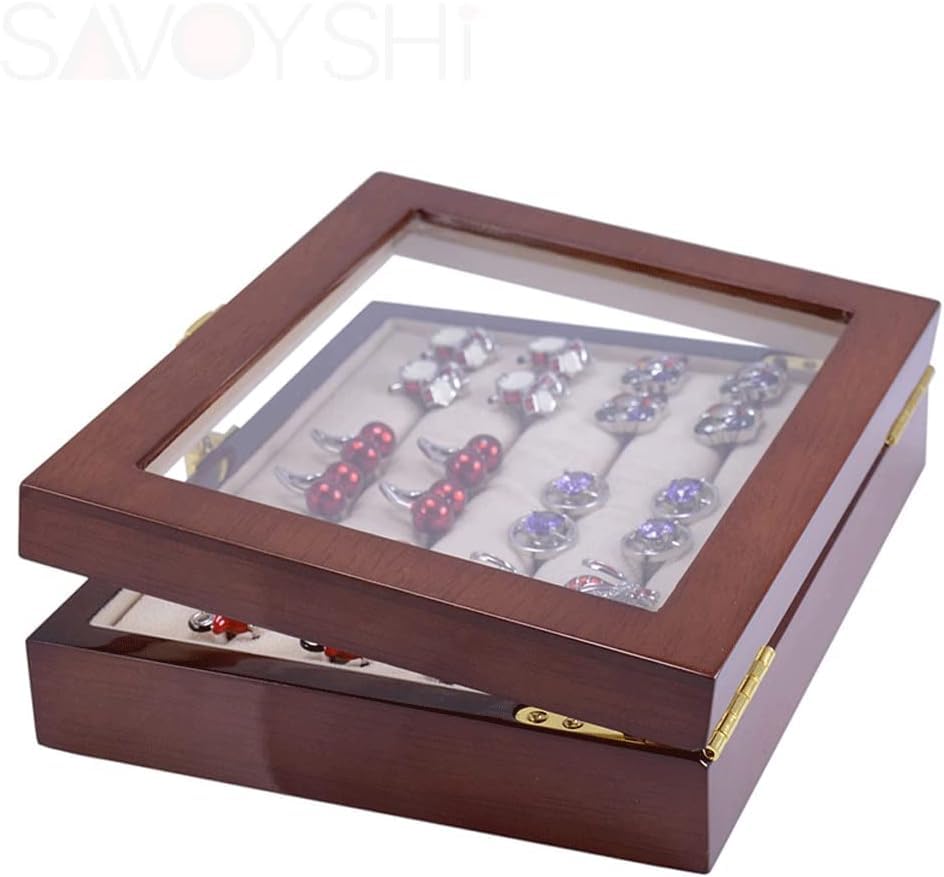 Support d'affichage de bijoux en bois pour éviter l'oxydation des bagues - 4