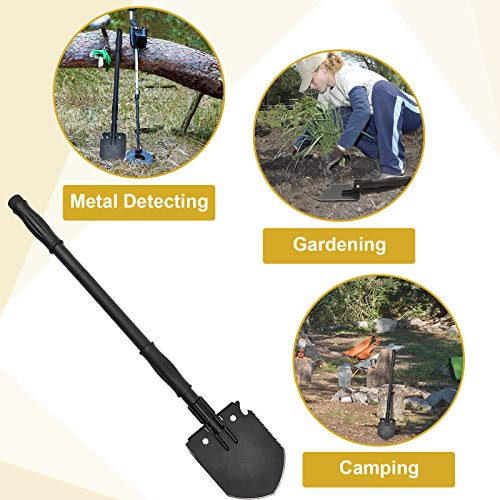 image for Yeacool Survival Shovel, (28.3'') Camping Folding Shovel, Military Spa