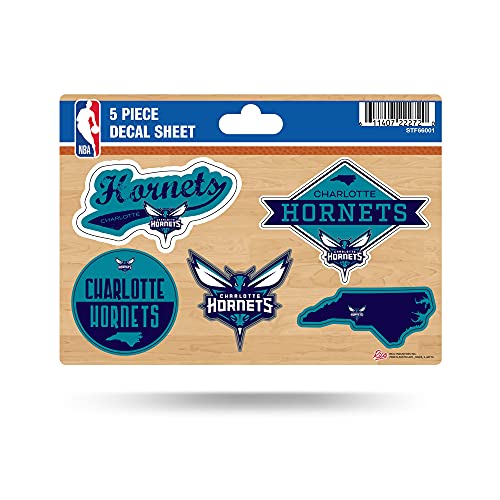 Rico Industries NBA Charlotte Hornets 5-Piece Die-Cut Decal Sheet