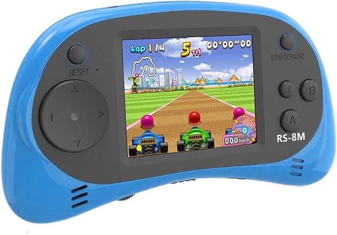 Kids Handheld Games 16 Bit Retro Video Games Console with 220 HD Electronic Games - 2.5'' LCD Portable Travel Games Entertainment Gifts for Boys Girls Ages 4-12 (New Blue)