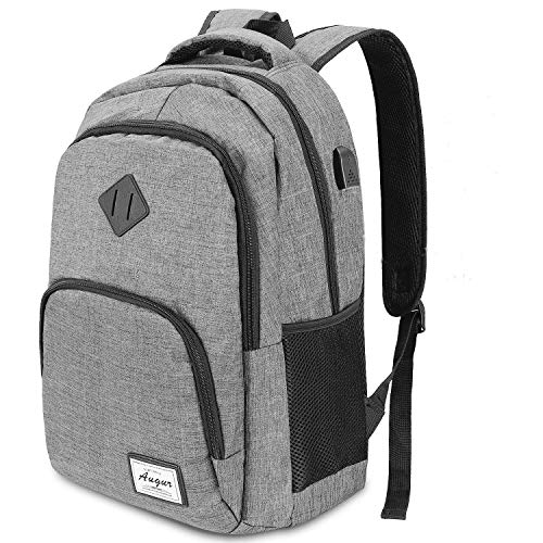 Mochila de viaje para portátil, mochila casual de negocios con puerto de carga USB, bolsas grandes para la universidad/escuela secundaria, mochila para computadora duradera resistente al agua para mujeres y hombres para portátil de 15.6 pulgadas y portátil