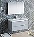 Fresca Tuscany 40" Glossy Gray Wall Hung Modern Bathroom Vanity w/Medicine Cabinet